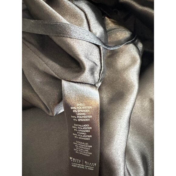 White House Black Market Womens Black Cocktail Dress Bow Size 14 satin New - Picture 6 of 8